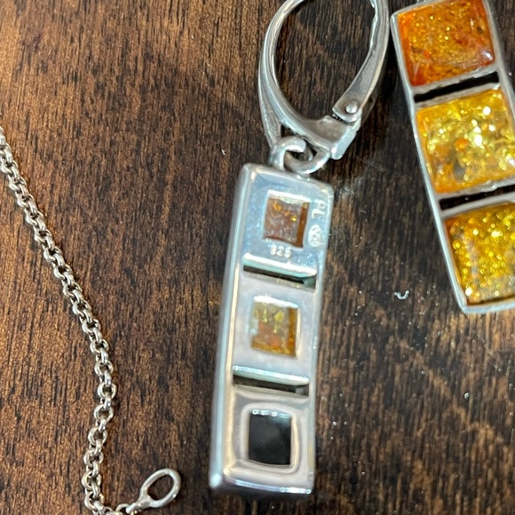 Amber Drop Earrings + Necklace Set - Picture 8 of 13